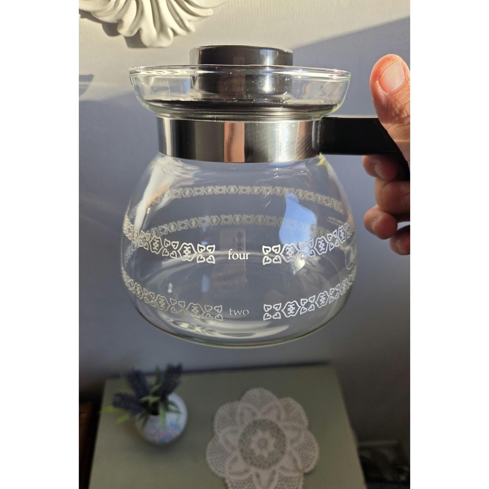 Vintage Melitta Corning Glass Coffee Carafe 4 Cup 1970s Retro Coffee Pot